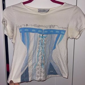 DIOR faux Corset Top Tee